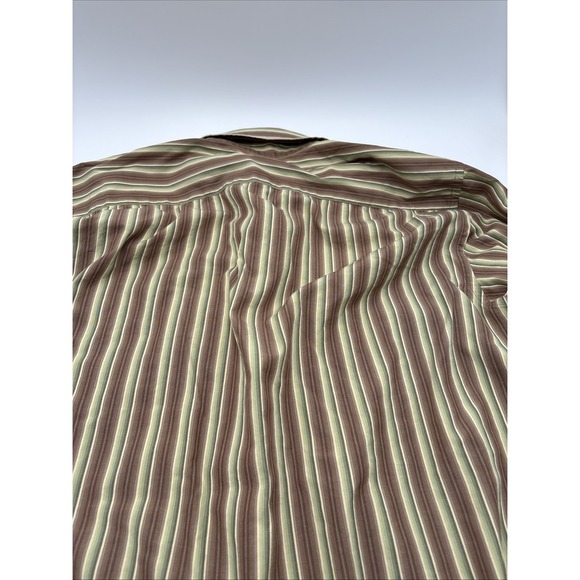 Banana Republic Men's Long Sleeve Button Up Shirt Size Large Brown Stripes - Picture 11 of 12